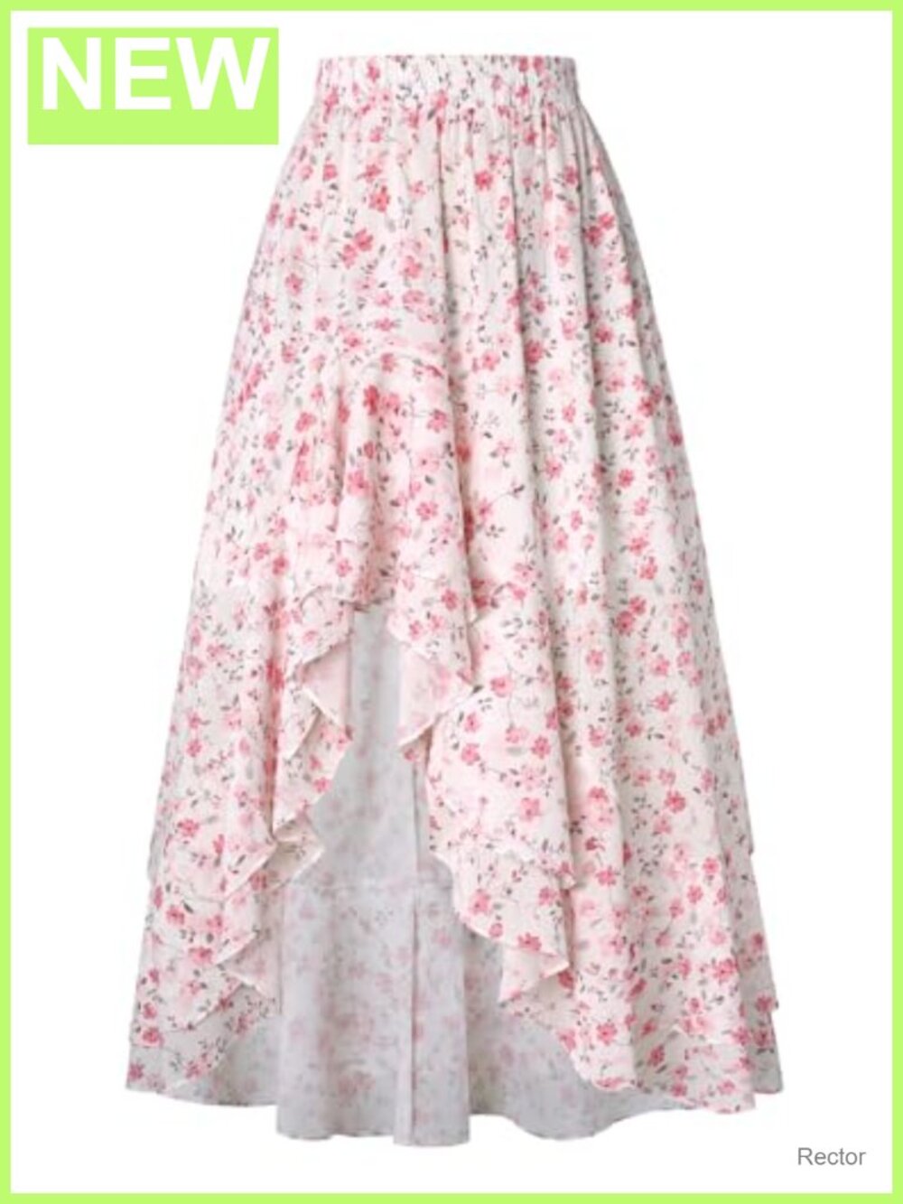 Women's Floral Maxi Skirt Asymmetrical High Low A-Line Boho Western